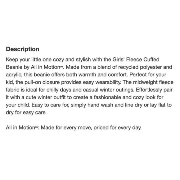 All In Motion Purple Fleece Cuffed Puff Beanie - Picture 8 of 9